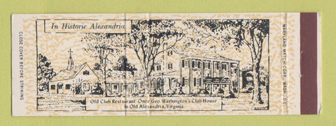 Matchbook Cover - Old Club Restaurant Alexandria VA