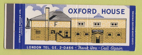 Matchbook Cover - Oxford House London ON
