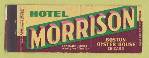 Matchbook Cover - Hotel Morrison Chicago IL