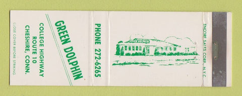 Matchbook Cover - Green Dolphin Cheshire CT