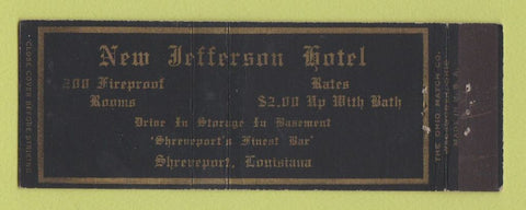 Matchbook Cover - North Jefferson Hotel Shreveport LA