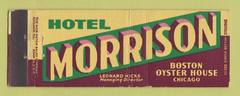 Matchbook Cover - Hotel Morrison Chicago IL