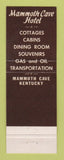Matchbook Cover - Mammoth Cave Hotel Mammoth Cave KY