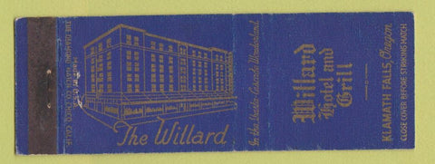 Matchbook Cover - Willard Hotel Grill Klamath Falls OR