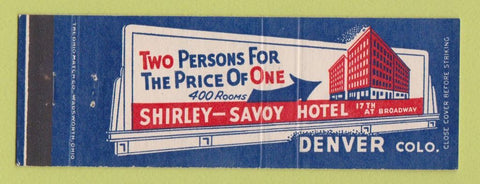 Matchbook Cover - Shirley Savoy Hotel Denver Colorado