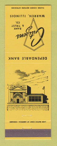 Matchbook Cover - Citizens Bank and Trust Warren IL