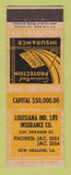 Matchbook Cover - Louisiana Life Insurance New Orleans LA ADVANCE