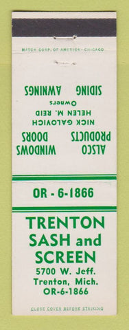 Matchbook Cover - Trenton Sash and Screen Trenton MI