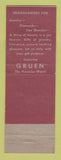 Matchbook Cover - Gruen Watches Wolovits Jewelry Cleveland OH
