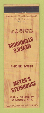 Matchbook Cover - Meyer's Steinhouse Syracuse NY