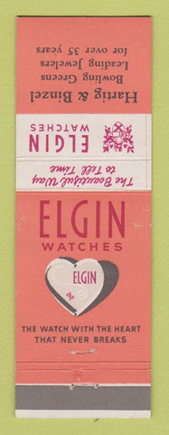 Matchbook Cover - Elgin Watches Hartig Binzel Bowling Green
