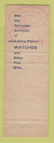Matchbook Cover - Hamilton Watches John Rich Jewelry Painesville OH