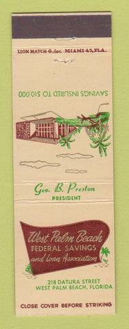 Matchbook Cover - West Palm Beach Federal Savings FL