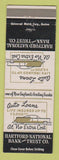 Matchbook Cover - Hartford National Bank and Trust CT