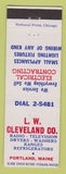 Matchbook Cover - LW Cleveland Radio TV Portlnad ME appliances