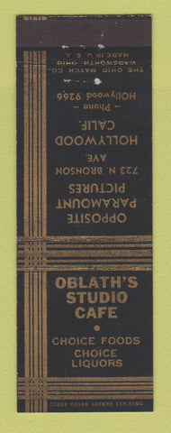 Matchbook Cover - Oblath's Studio Cafe Hollywood CA