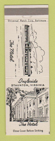 Matchbook Cover - The Motel Hotel Ingleside Staunton VA
