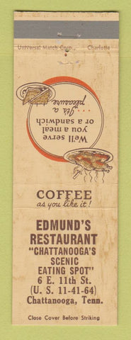 Matchbook Cover - Edmund's Restaurant Chattanooga TN