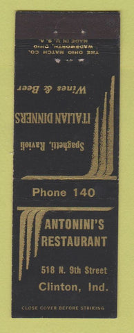 Matchbook Cover - Antonini's Restaurant Clinton IN Italian