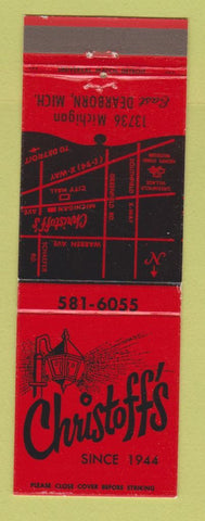 Matchbook Cover - Christoff's Dearborn MI restaurant