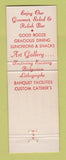 Matchbook Cover - Christoff's Dearborn MI restaurant