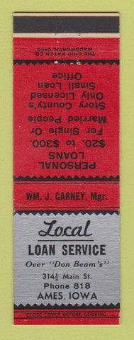 Matchbook Cover - Local Loan Service Ames IA Don Beam