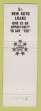 Matchbook Cover Security Bank and Trust Salisbury Spencer Norwood Monroe NC WEAR
