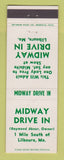 Matchbook Cover - Midway Drive In Movies Lilbourn MO