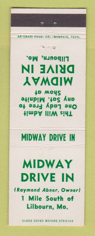 Matchbook Cover - Midway Drive In Movies Lilbourn MO