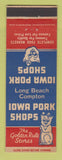Matchbook Cover - Iowa Pork Shops Long Beach Compton CA