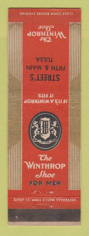 Matchbook Cover - Winthrop Men's Shoes Street's Tulsa OK