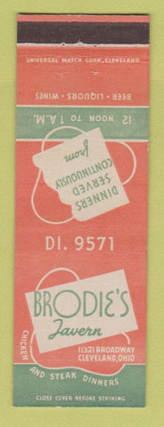 Matchbook Cover - Brodie's Tavern Cleveland OH