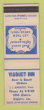 Matchbook Cover - Viaduct Inn Barroul Algiers LA