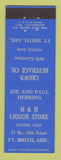 Matchbook Cover - H&H Liquor Store Fort Smith AR Crown Beverage