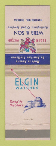Matchbook Cover - Elgin Watches Webb & Son Huntington IN