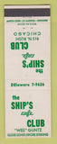 Matchbook Cover - Ship's Cafe Club Chicago IL Wes Guntz