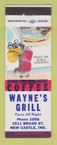 Matchbook Cover - Wayne's Grill New Castle IN