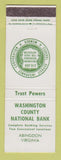 Matchbook Cover - Washington County National Bank Abingdon VA