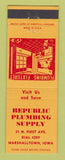 Matchbook Cover - Republic Plumbing Supply Marshalltown IA