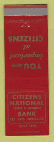Matchbook Cover - Citizens National Bank Los Angeles CA