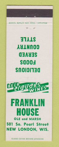 Matchbook Cover - Franklin House New London WI restaurant