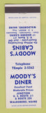 Matchbook Cover - Moody's Cabins Diner Waldoboro ME