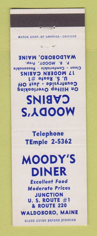 Matchbook Cover - Moody's Cabins Diner Waldoboro ME