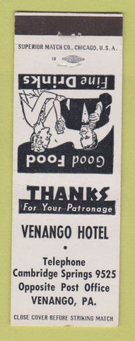 Matchbook Cover - Venango Hotel PA