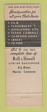Matchbook Cover - Bell & Howell Movie Cameras Glen Ray Photo Meadville PA