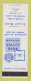 Matchbook Cover - Matanuska Valley Bank Anchorage AK WEAR