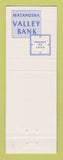 Matchbook Cover - Matanuska Valley Bank Anchorage AK WEAR