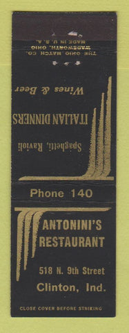 Matchbook Cover - Antonini's Restaurant Clinton IN Italian