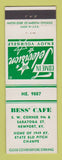 Matchbook Cover - Bess' Cafe Newport KY