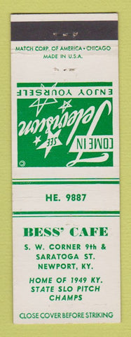 Matchbook Cover - Bess' Cafe Newport KY